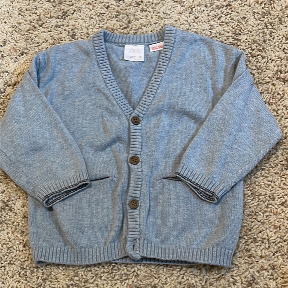 Zara blue baby cardigan 12-18M